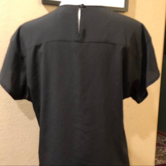 (No brand found) Black Short Sleeve Blouse Size 6 - Picture 3 of 4